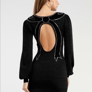 Guess by Marciano Noella Bow Black Mini Christmas Dress, S